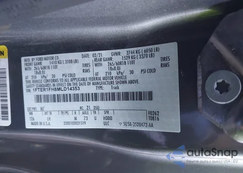 2021 Ford Ranger Xl from USA, damaged, VIN 1FTER1FH8MLD14353